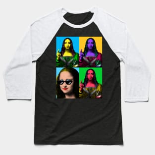 Pop Art Salvator Mundi by Da Vinci Baseball T-Shirt